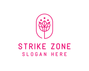 Pink Flower Salon logo design