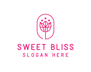 Pink Flower Salon logo design