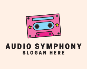 Retro Cassette Tape logo design