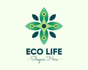 Green Eco Plant logo design