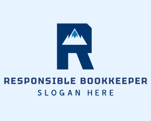 Mountain Peak Letter R logo design