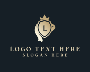 Crown Shield Ribbon Lettermark logo