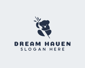 Cute Sleeping Koala logo design