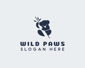 Cute Sleeping Koala logo design