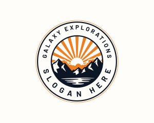 Mountaineer Adventure Sun logo design