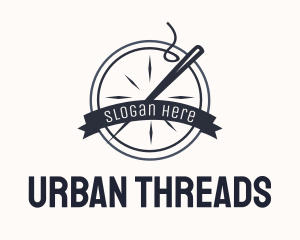 Needle Thread Sewing Badge logo design