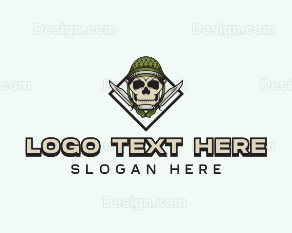 Military Skull Knife Logo