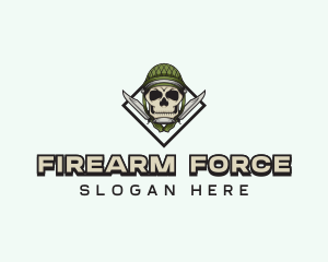 Military Skull Knife logo design