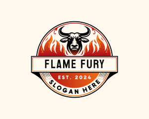 Bull Flame Horn logo design