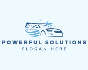 Blue Vehicle Pressure Washing logo design