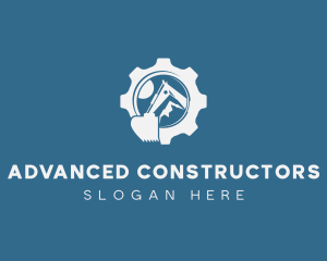 Mining Excavator Machinery Gear logo design