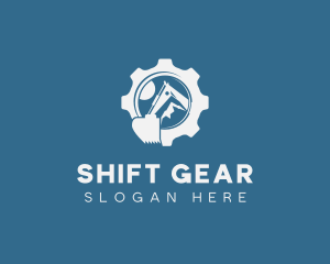 Mining Excavator Machinery Gear logo design