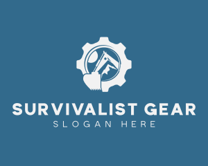 Mining Excavator Machinery Gear logo design