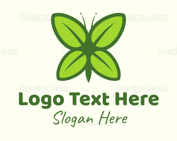 Organic Leaf Butterfly Logo