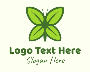 Organic Leaf Butterfly logo