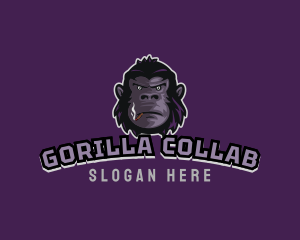 Smoking Gamer Gorilla logo design