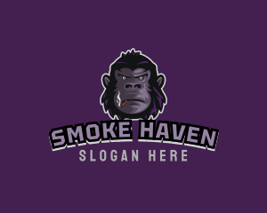 Smoking Gamer Gorilla logo design