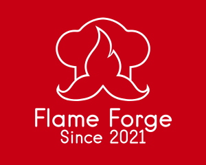 Fine Dining Chef Flame  logo design