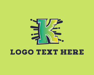 Graffiti Splatter Letter K logo