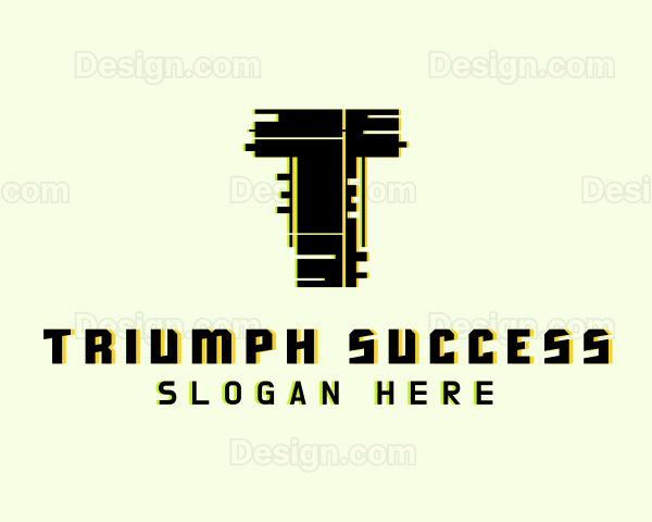 Tech Glitch Letter T Logo