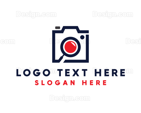 Magnifying Glass Camera Logo