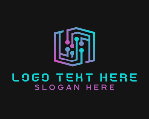 Gaming - Cyber Geometric Hexagon logo design