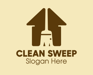 House Broom Cleaning logo design