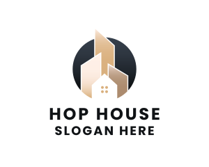 House Skyscraper Circle logo design