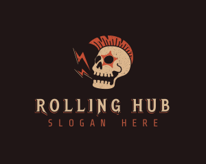 Skull Rockstar Punk logo design