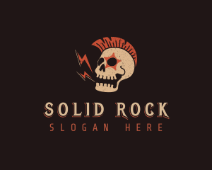 Skull Rockstar Punk logo design