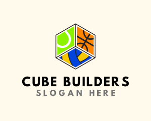 Sports Ball Cube logo design