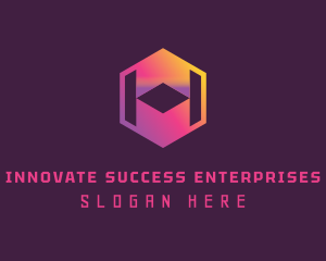 Hexagonal Cube Technology logo design