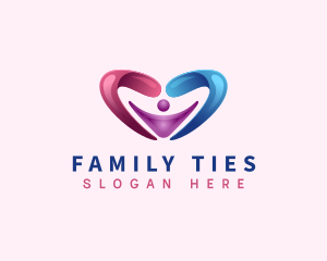 Heart Family Parenting logo design