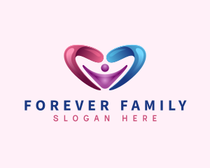 Heart Family Parenting logo design