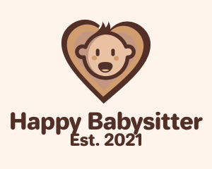 Heart Baby Head logo design