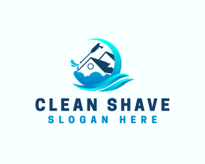 Pressure Washing Cleaning House logo design