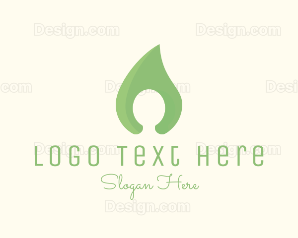 Green Leaf Silhouette Logo