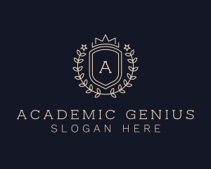 Star Wreath Shield Academy logo design