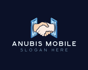 Virtual Handshake Mobile logo design