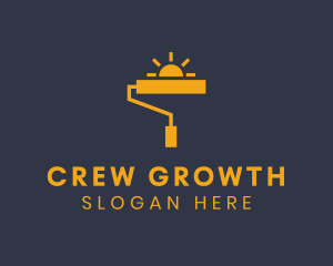 Yellow Paint Roller Sun logo