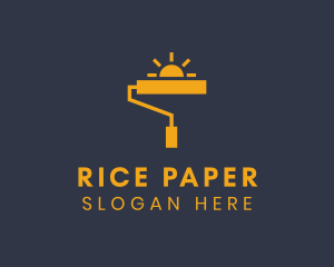 Yellow Paint Roller Sun logo design