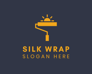 Yellow Paint Roller Sun logo design