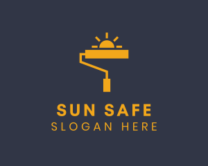 Yellow Paint Roller Sun logo design