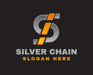 Metallic Silver Letter S logo design