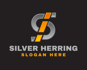 Metallic Silver Letter S logo design