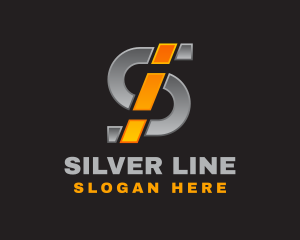 Metallic Silver Letter S logo design