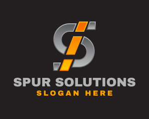 Metallic Silver Letter S logo design