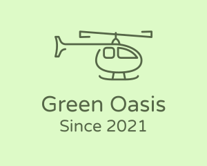 Army Green Helicopter logo design
