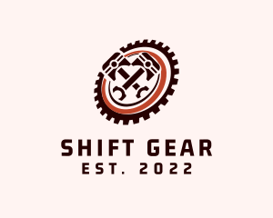 Piston Mechanic Gear logo design