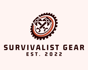 Piston Mechanic Gear logo design